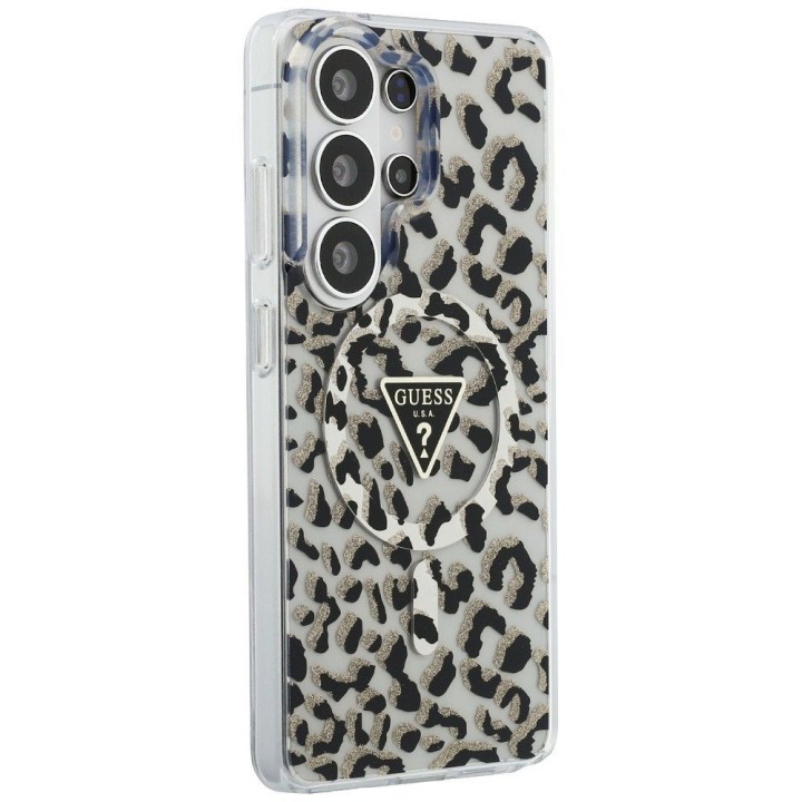 GUESS case for SAMSUNG S26 Ultra GUHMS26LHLEGTGLK (Magnetic IML Leopard Print Triangle) black