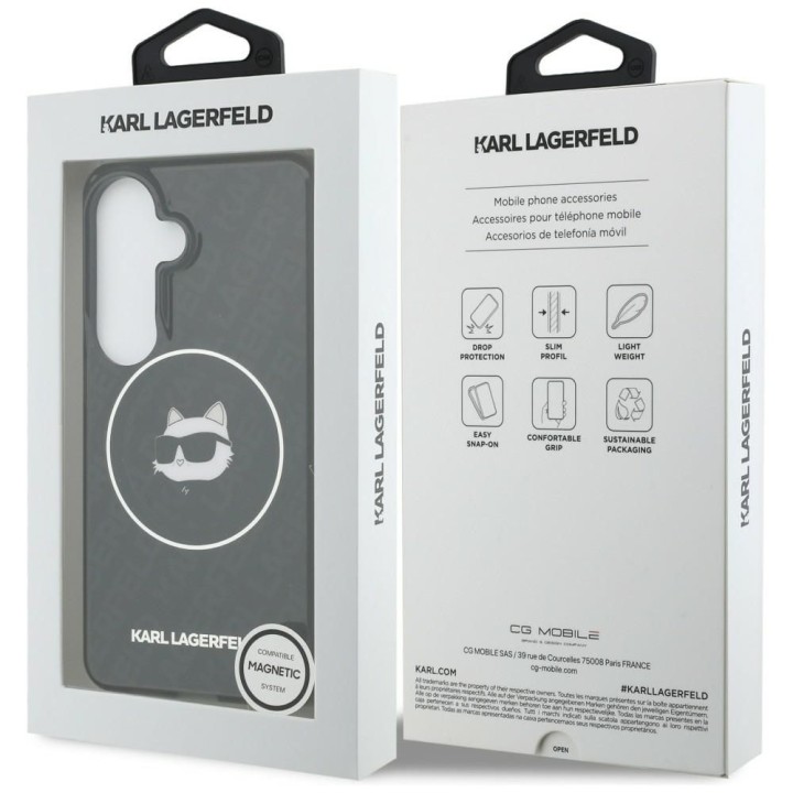 KARL LAGERFELD case for SAMSUNG S26 KLHMS26SHMKBCHOK (Magnetic IML Repeated Logo and Choupette) black