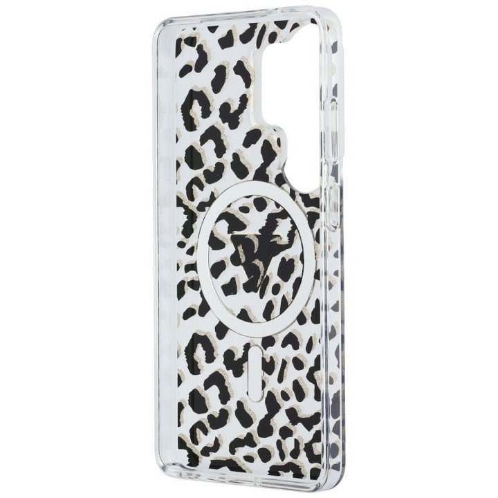 GUESS case for SAMSUNG S26 Ultra GUHMS26LHLEGTGLK (Magnetic IML Leopard Print Triangle) black