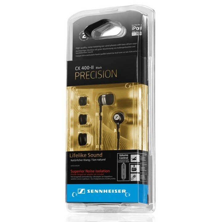 Навушники дротові вкладиші Jack 3,5 mm Sennheiser CX 400-ll Precision чорні