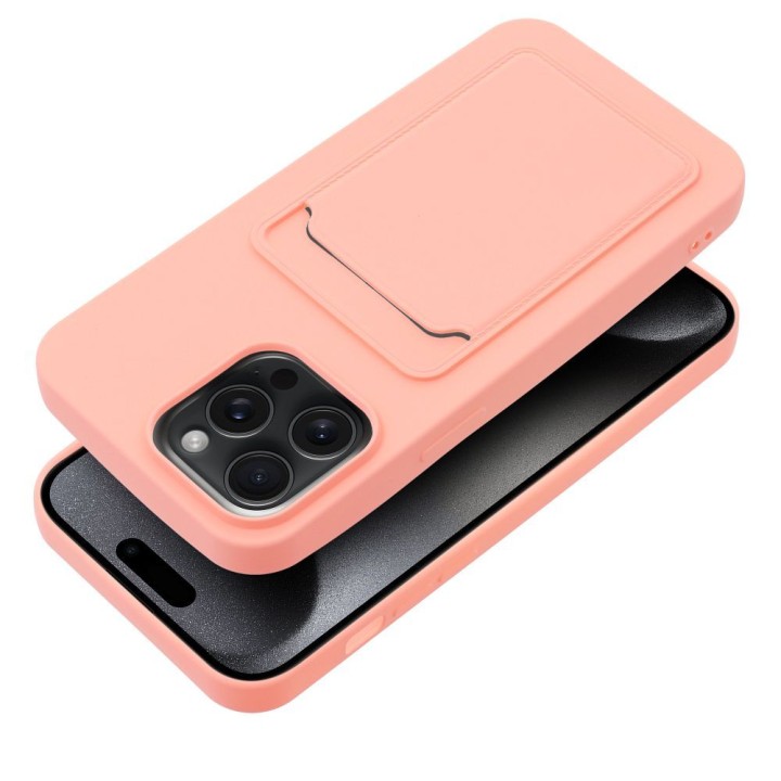 Чехол для iPhone 15 PRO MAX Card Case розовый