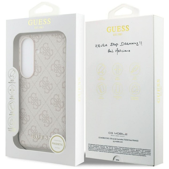 GUESS чохол для SAMSUNG S26 GUHMS26SGF4GPI (PU 4G Classic Logo with Charm) рожевий