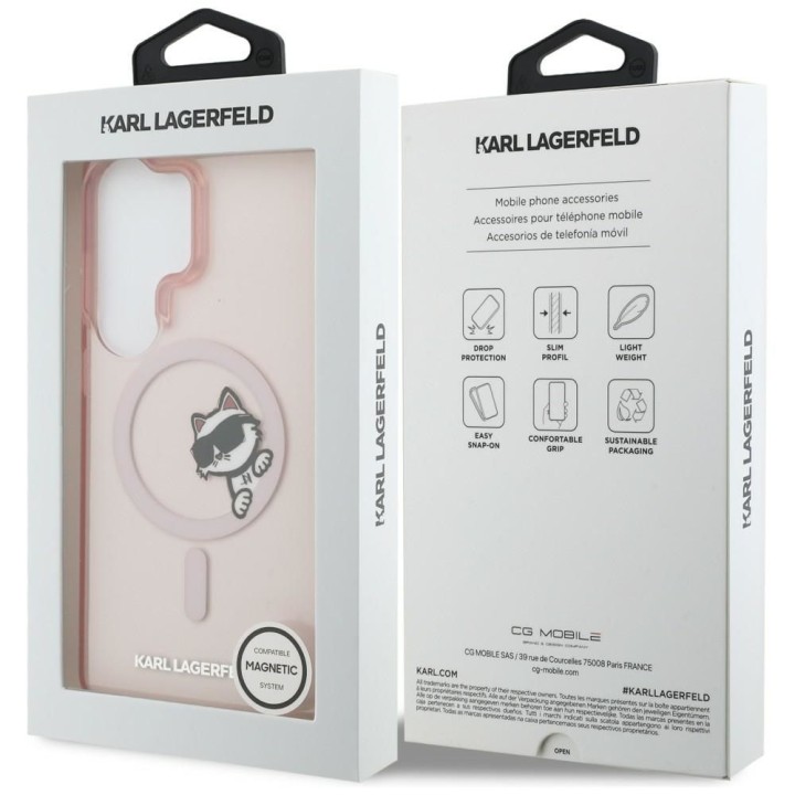 KARL LAGERFELD case for SAMSUNG S26 Ultra KLHMS26L6HCPSCP (Magnetic IML Peekaboo Choupette) pink