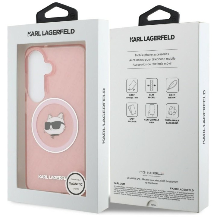KARL LAGERFELD futerał do SAMSUNG S26 Plus KLHMS26MHMKBCHOP (Magnetic IML Repeated Logo and Choupette) różowy