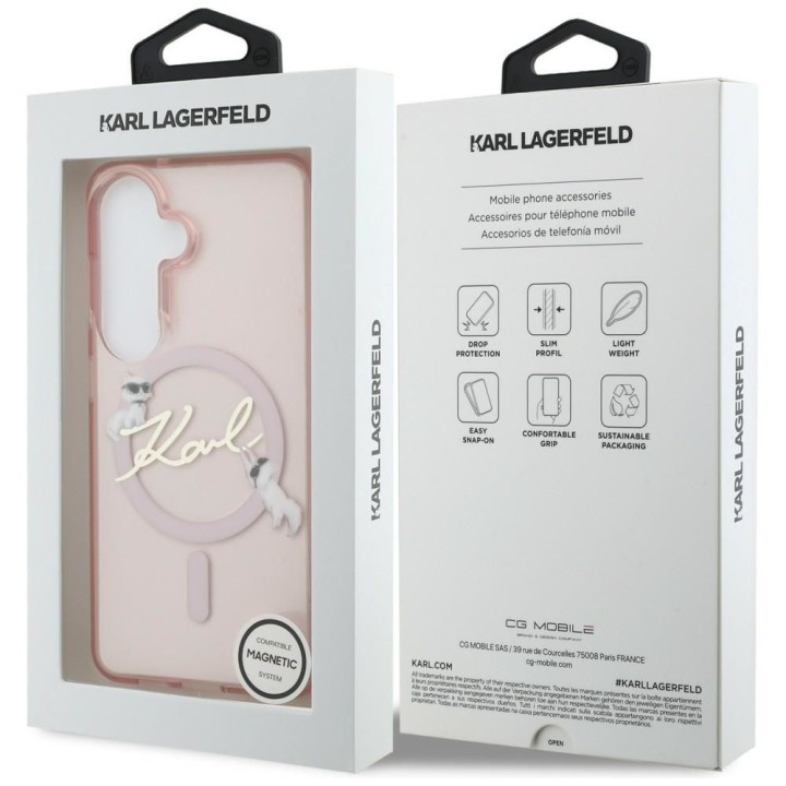 KARL LAGERFELD futerał do SAMSUNG S26 KLHMS26S5HKSCAP (Magnetic IML KC Script) różowy