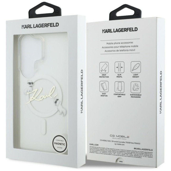 KARL LAGERFELD чехол для SAMSUNG S26 Ultra KLHMS26L5HKSCAH (Magnetic IML KC Script) прозрачный