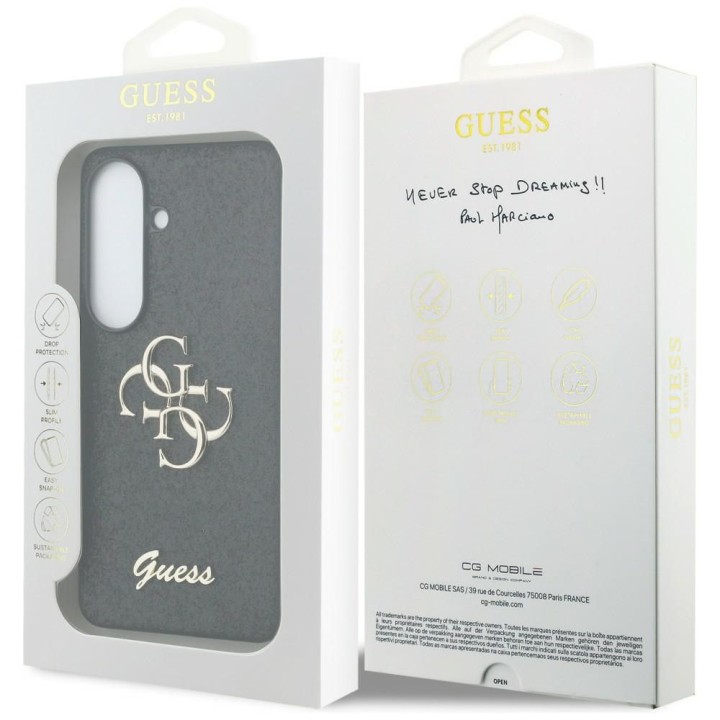 GUESS чохол для SAMSUNG S26 GUHCS26SHG4SGK (Fixed Glitter 4G Big Metal Logo) чорний