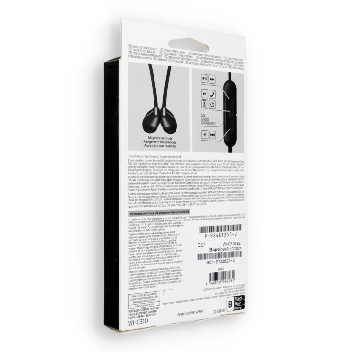 Wireless headphones in-ear Sony WI-C310 black