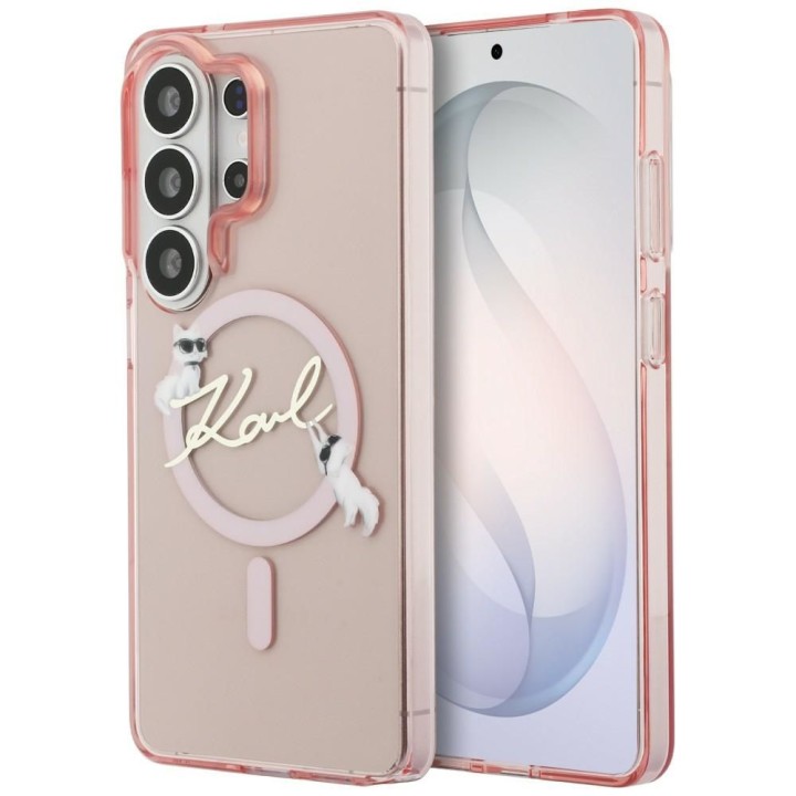 KARL LAGERFELD чехол для SAMSUNG S26 Ultra KLHMS26L5HKSCAP (Magnetic IML KC Script) розовый