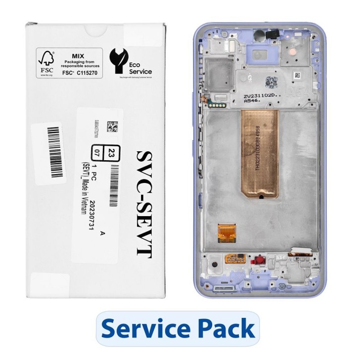 ServicePack Wyświetlacz LCD SAMSUNG A54 5G A546B Purple GH82-31231D