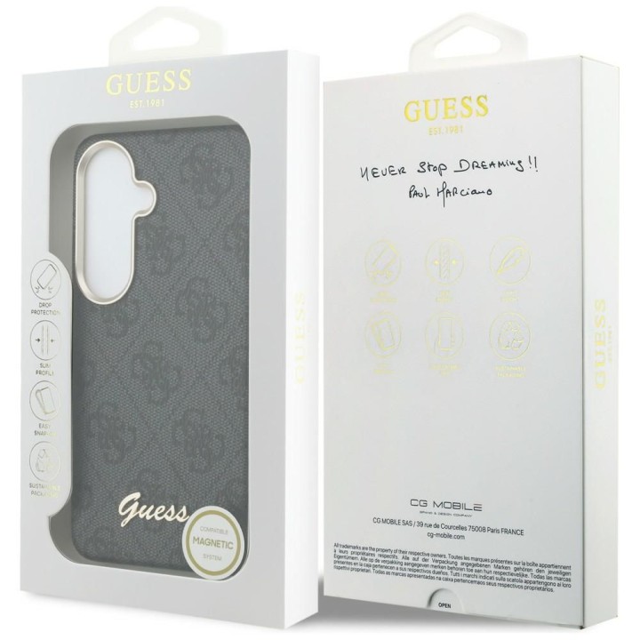 GUESS чехол для SAMSUNG S26 GUHMS26S5P4FWMSK (4G Script MagSafe) черный
