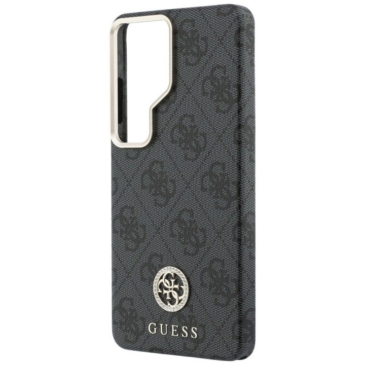 GUESS чехол для SAMSUNG S26 Ultra GUHMS26LP4GRMDEK (4G Rhinestone Round Logo MagSafe) черный