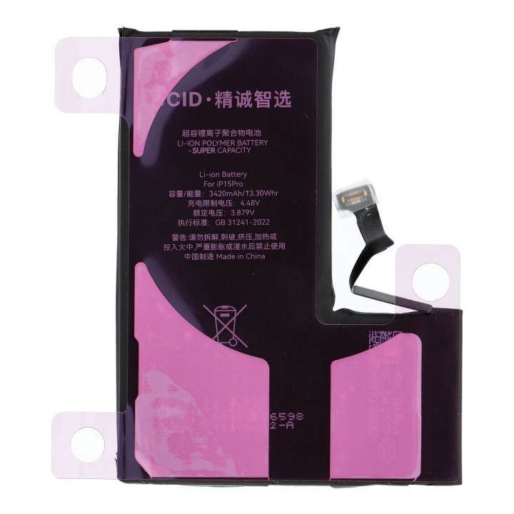 JCID Battery with assignable as New for iPhone 15 PRO (increased capacity)