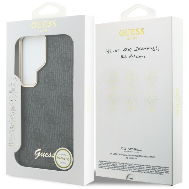 GUESS чехол для SAMSUNG S26 Ultra GUHMS26L5P4FWMSK (4G Script MagSafe) черный