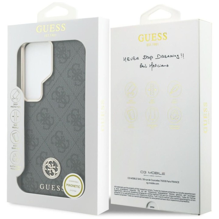 GUESS чохол для SAMSUNG S26 Ultra GUHMS26LP4GRMDEK (4G Rhinestone Round Logo MagSafe) чорний