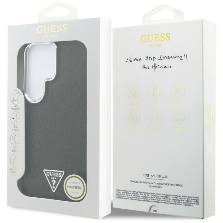GUESS case for SAMSUNG S26 Ultra GUHMS26LPFGTSCMK (Fixed Glitter Triangle Magsafe) black