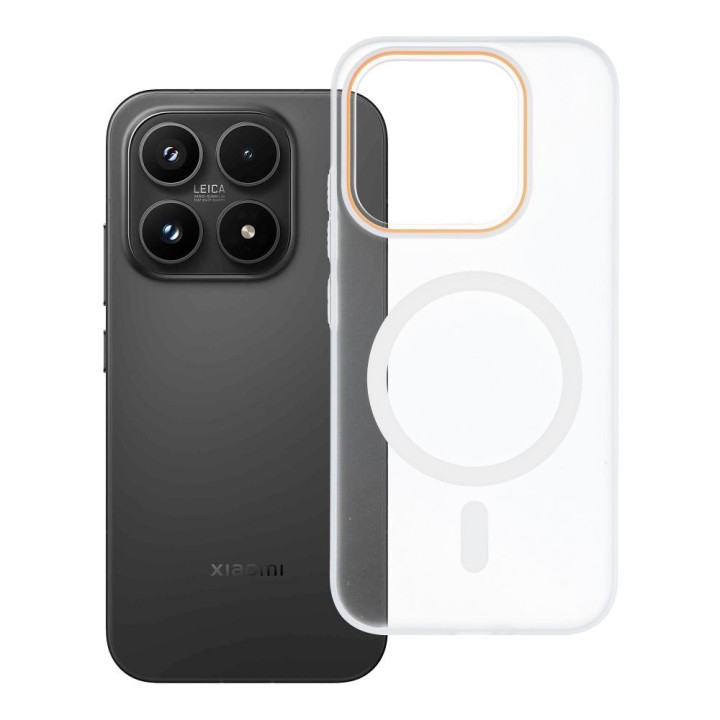 Чохол для Xiaomi 17 Go Orange сумісний із MagSafe прозорий