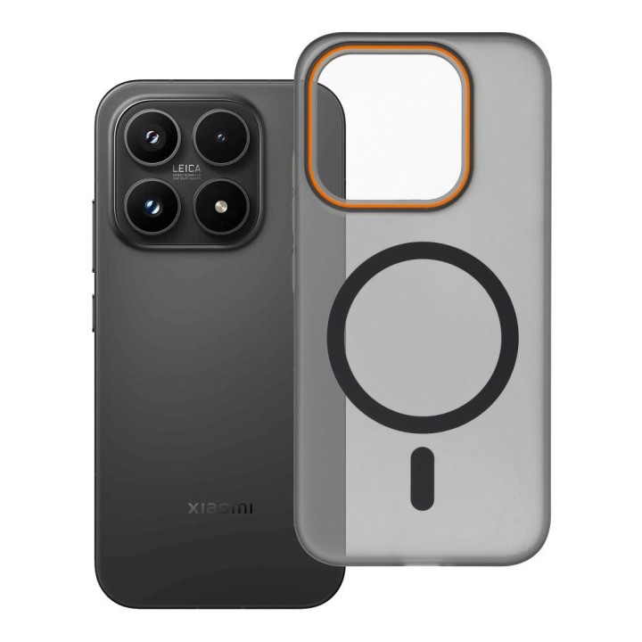 Чехол для Xiaomi 17 Go Orange совместимый с MagSafe черный