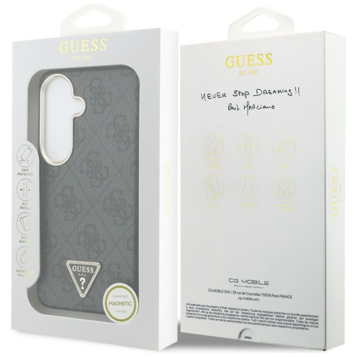 GUESS case for SAMSUNG S26 GUHMS26SP4GTDGMK (4G Triangle Logo MagSafe) black