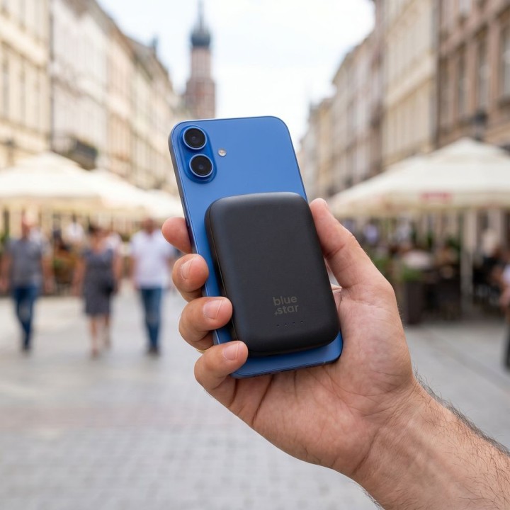 Powerbank zgodny z MagSafe Blue Star Slim DG-P8 15W 5000 mAh granatowy