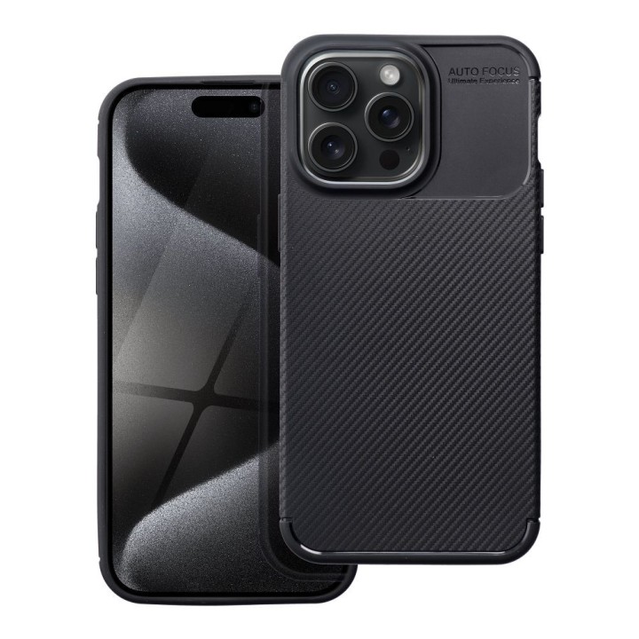 Чехол для iPhone 15 PRO MAX Carbon Premium черный