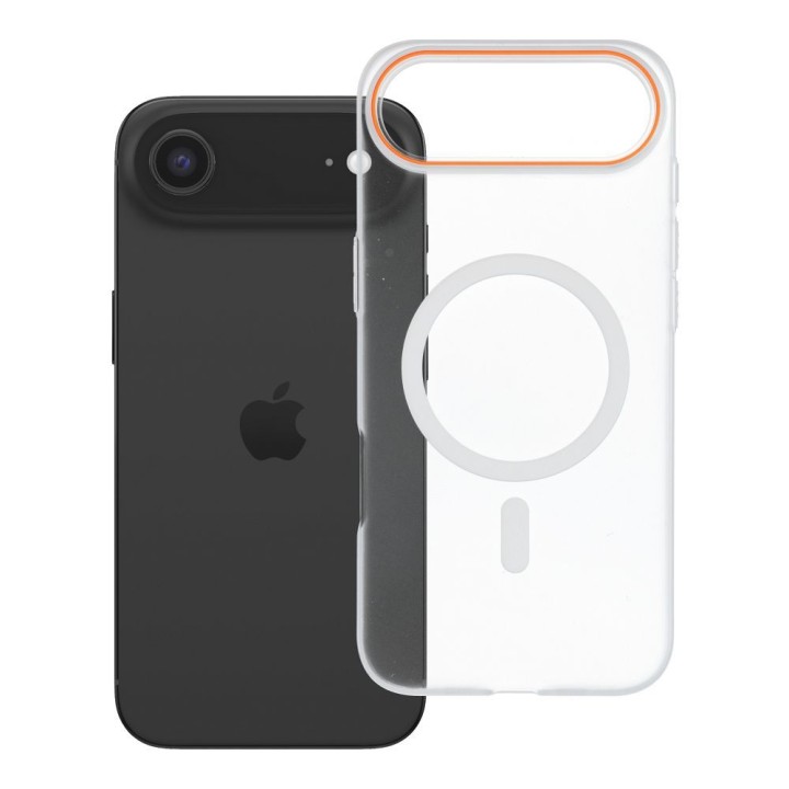 Case for iPhone 16e (SE4 2025) / 17e Go Orange compatible with MagSafe transparent