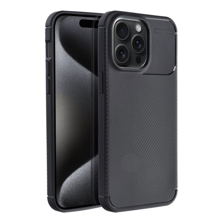 Чехол для iPhone 15 PRO MAX Carbon Premium черный