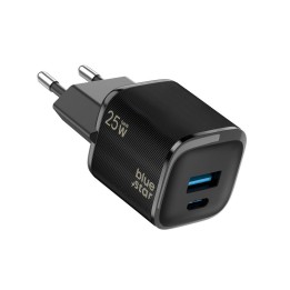 Wall charger for phone Blue Star Nano GaN USB C + USB A QC4.0 PD 3A 25W VT-331 black