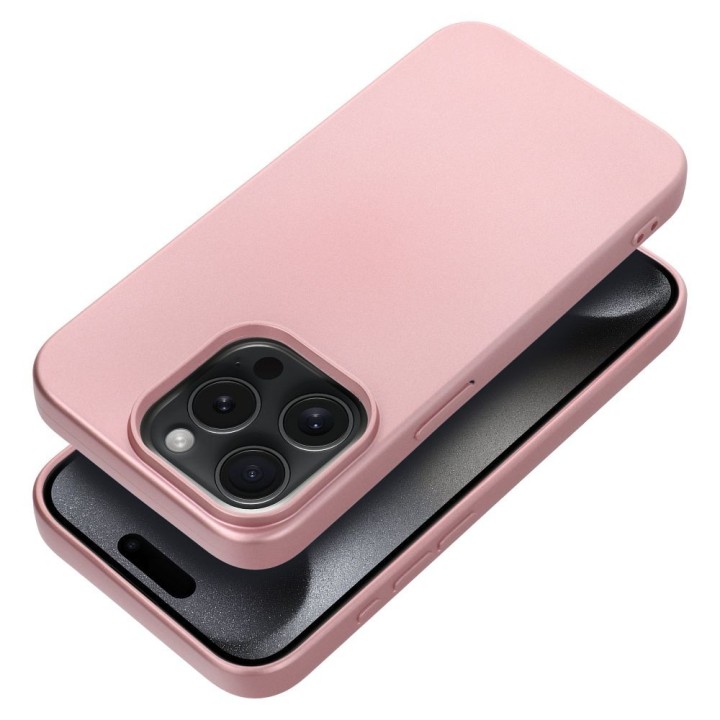 Чохол для iPhone 15 PRO Metallic рожевий
