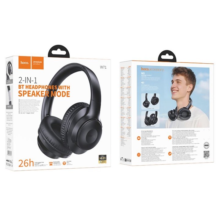 Wireless on-ear headphones Hoco W71 black