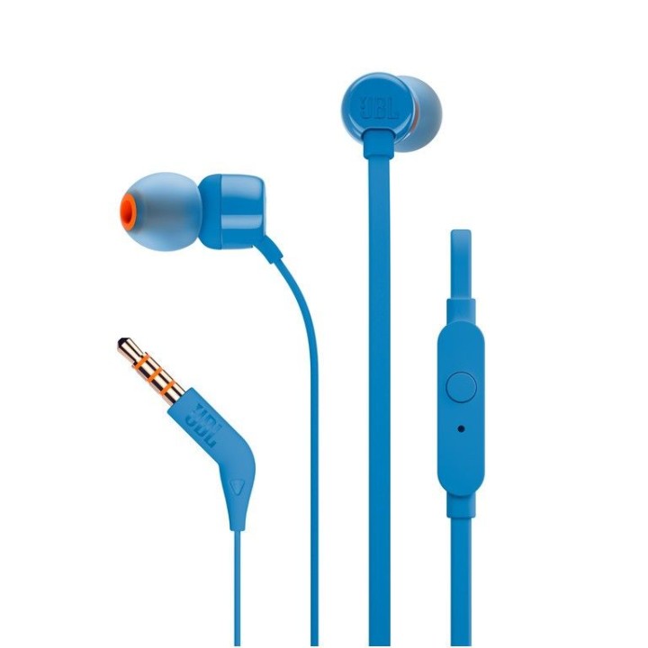 Наушники проводные вкладыши Jack 3,5 mm JBL T110 синие