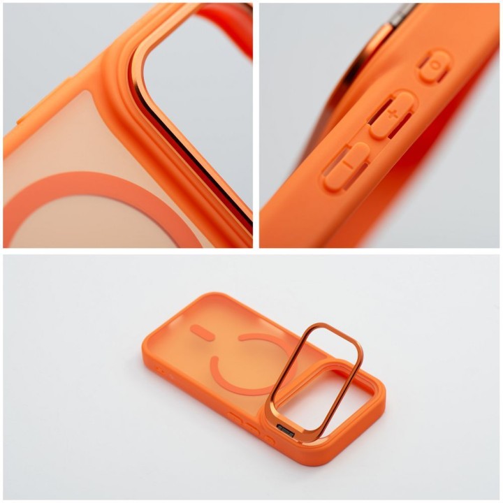 Case for iPhone 18 Pro / 17 Pro Forcell F-Protect Shadow Stand Premium compatible with MagSafe orange 0INT