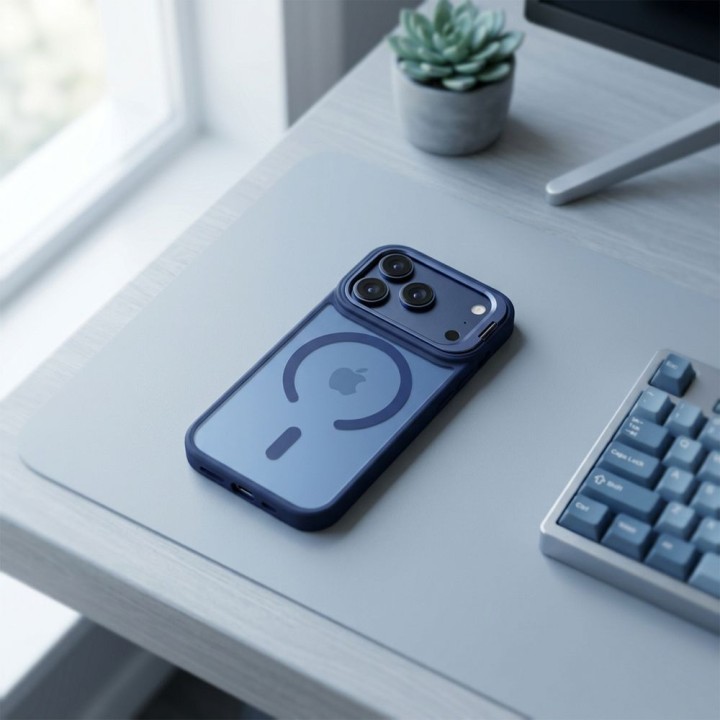 Case for iPhone 18 Pro Max / 17 Pro Max Forcell F-Protect Shadow Stand Premium MagSafe compatible navy blue 0INT