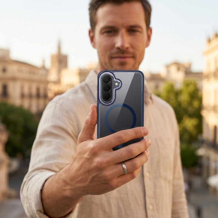 ROAR case MAG BUMPER compatible with MagSafe for SAMSUNG A57 navy blue