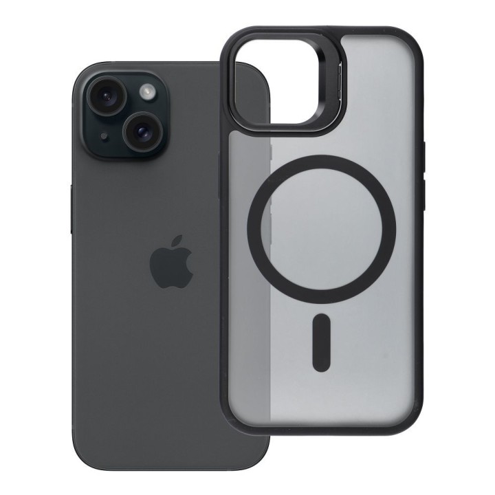 Case for iPhone 15 Forcell F-Protect Shadow Stand Premium compatible with MagSafe black 0INT