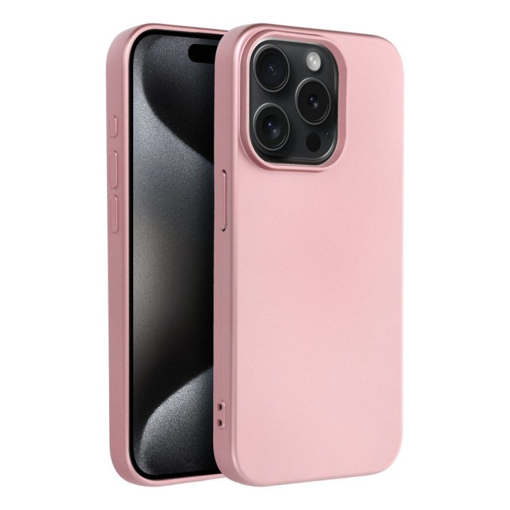 Чохол для iPhone 15 PRO Metallic рожевий