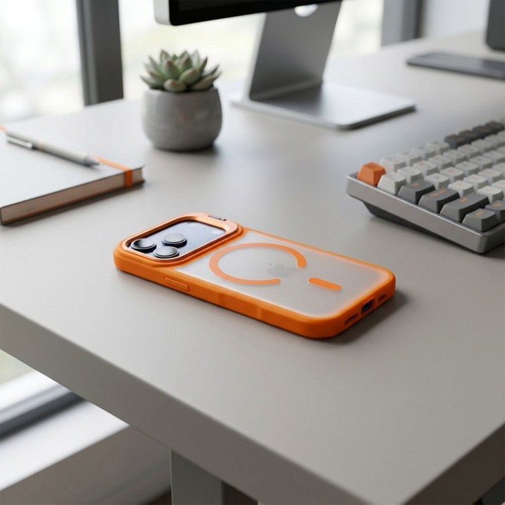 Чехол для iPhone 18 Pro Max / 17 Pro Max Forcell F-Protect Shadow Stand Premium совместимый с MagSafe orange 0INT