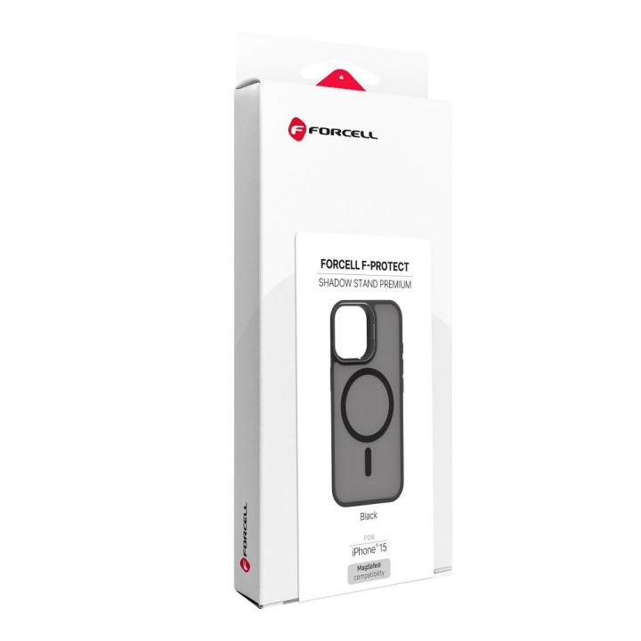 Case for iPhone 15 Forcell F-Protect Shadow Stand Premium compatible with MagSafe black 0INT