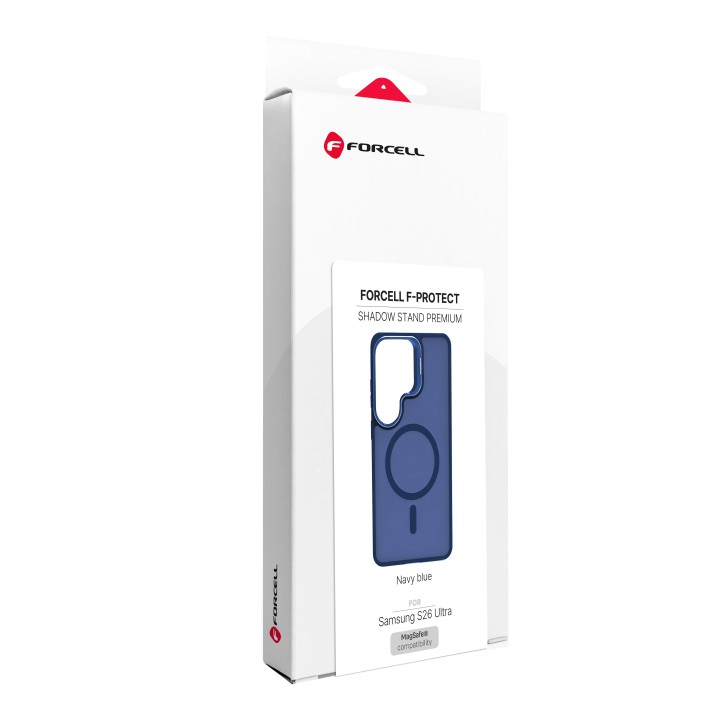 Чохол для Samsung S26 ULTRA Forcell F-Protect Shadow Stand Premium сумісний з MagSafe темно-синій 0INT