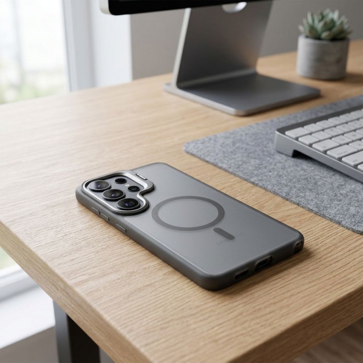 Case for Samsung A57 Forcell F-Protect Shadow Stand Premium MagSafe compatible grey 0INT