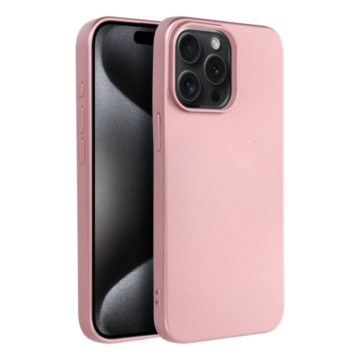 Чехол для iPhone 15 PRO MAX Metallic розовый