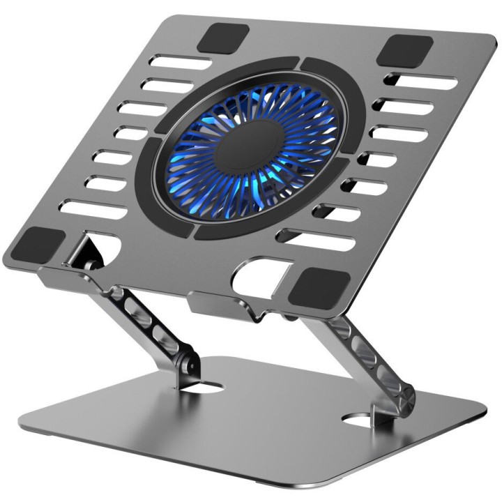 Stand cooling for laptop adjustable ART P12 1 x USB A LED aluminium