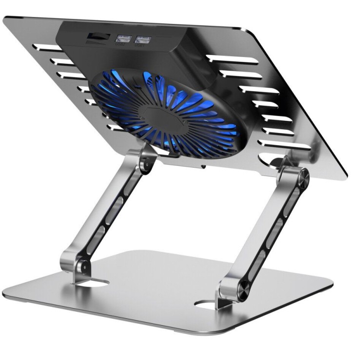 Podstawka chłodząca pod laptop regulowana ART P12 1 x USB A LED aluminiowa