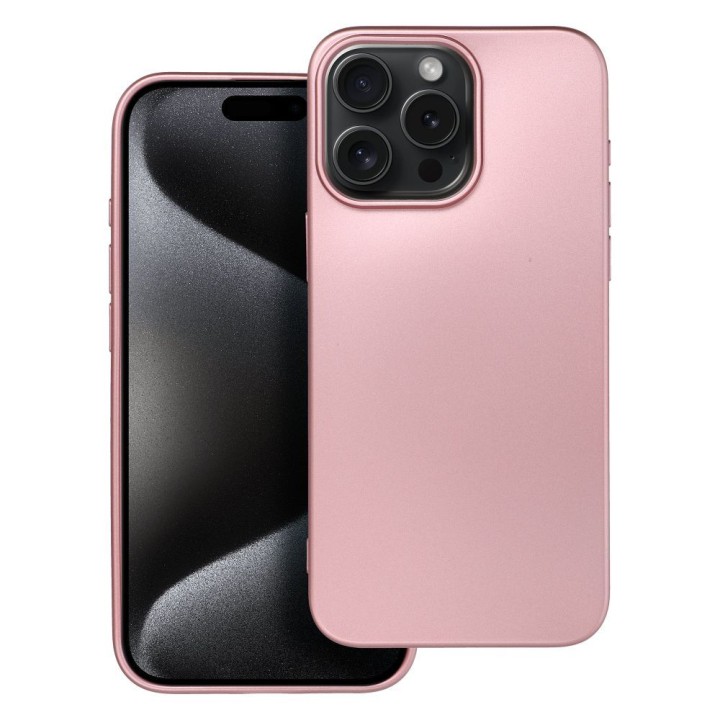 Чехол для iPhone 15 PRO MAX Metallic розовый