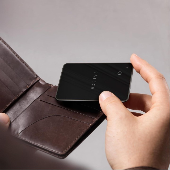 Трекер, совместимый с Apple Find My Satechi FindAll Wallet Card, в форме карты ST-LFAWCK черный