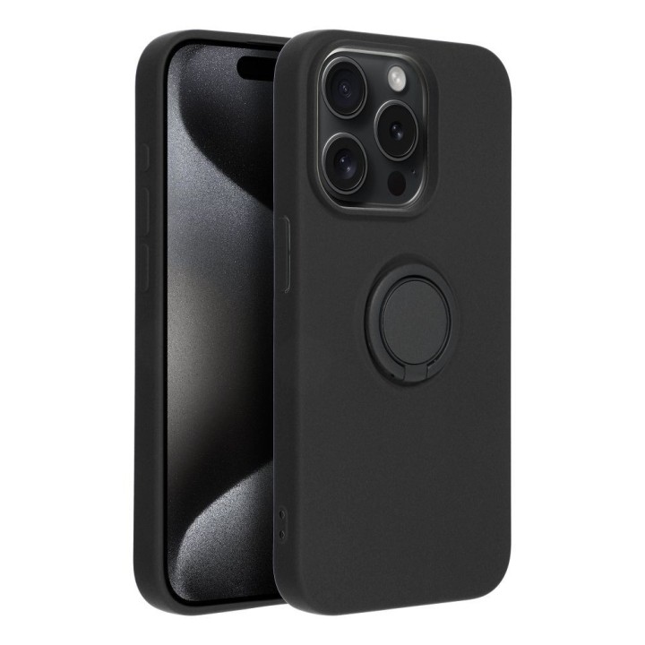 Чохол для iPhone 15 PRO Silicone Ring чорний