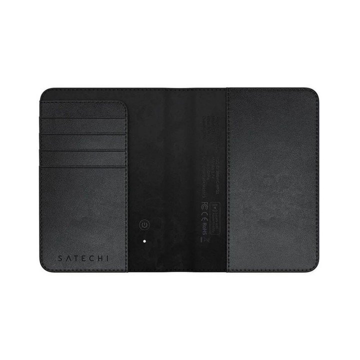 Lokalizator zgodny z Apple Find My Satechi FindAll Passport Cover w formie etui na paszport ze skóry wegańskiej ST-VPCK czarny