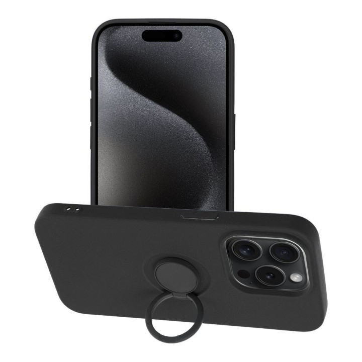 Чехол для iPhone 15 PRO Silicone Ring черный