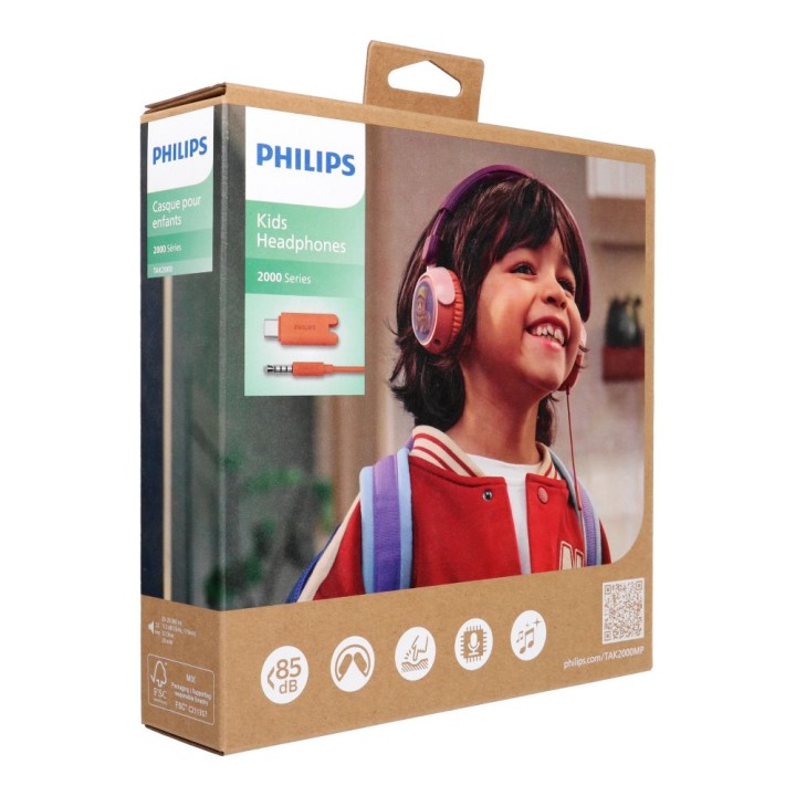Дротові накладні навушники Jack 3,5 mm Philips для дітей TAK2000MP/00 фіолетові