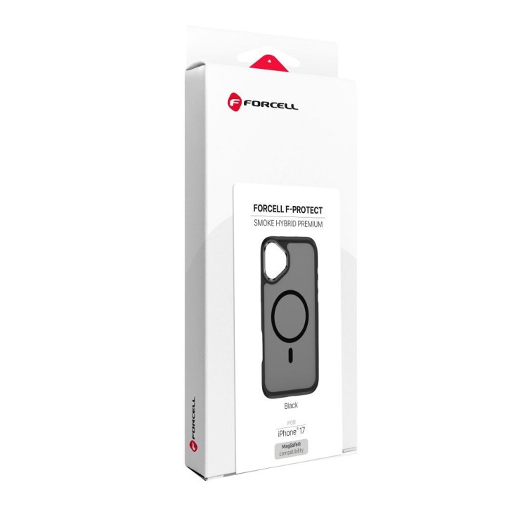 Case for iPhone 17 Forcell F-Protect Smoke Hybrid Premium compatible with MagSafe black 0INT